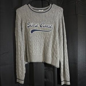 West Coast Gray Cable Knit Sweater
